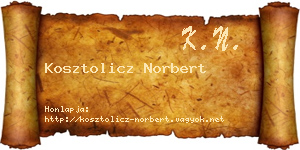 Kosztolicz Norbert névjegykártya