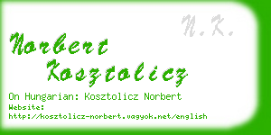 norbert kosztolicz business card